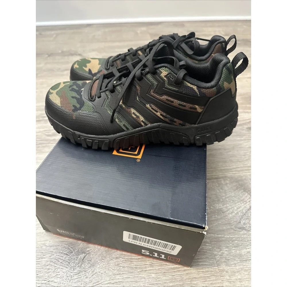 5.11 Men's 9.5 Max grip Trainer Camo Hard Toe
